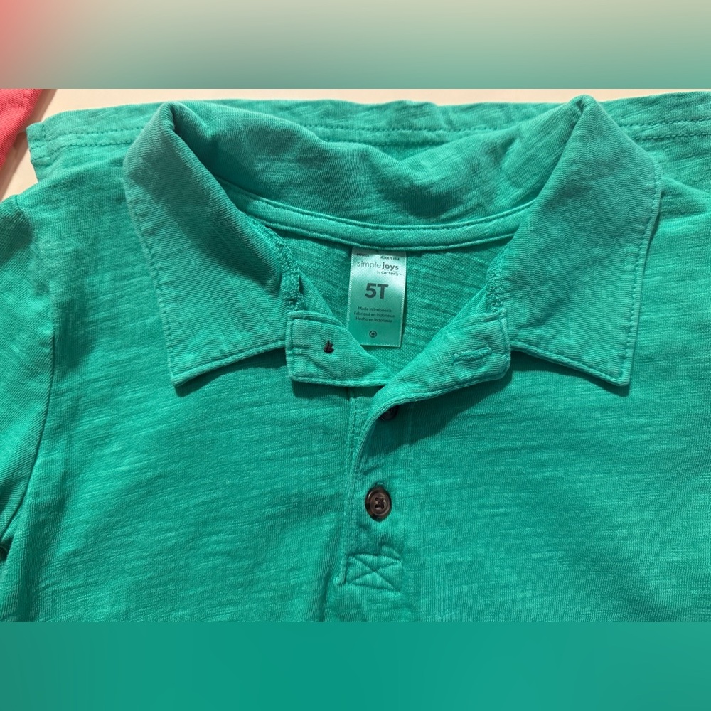 Carters Simple Joys Pair of 5T Polo Shirts - Picture 6 of 8